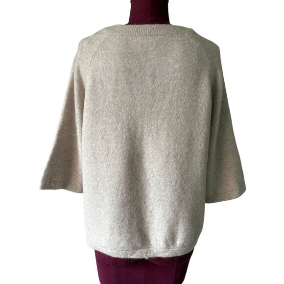 & Other Stories ALPACA BLEND KNITTED TOP size medium M Oatmeal Cream - Picture 6 of 12